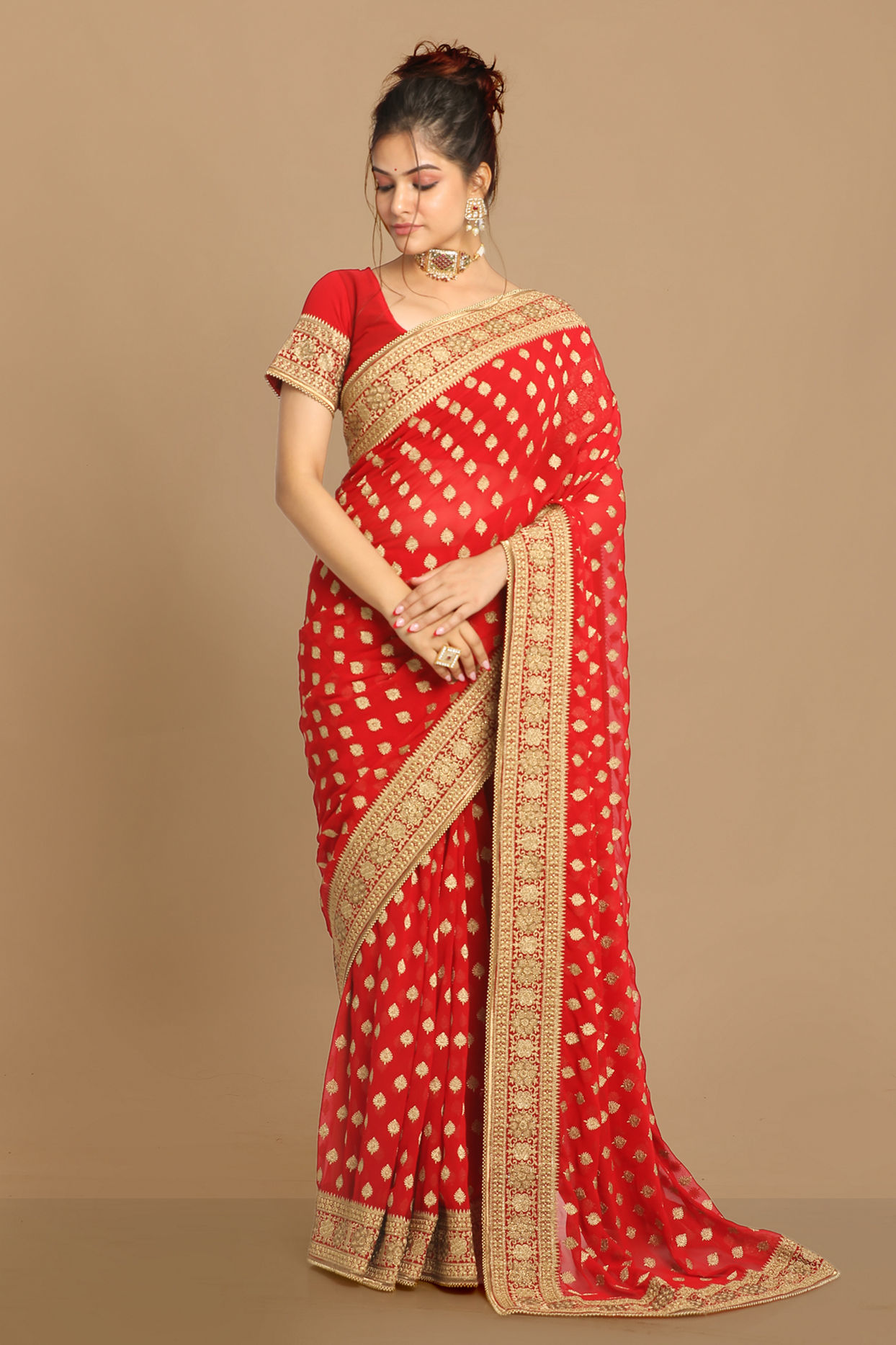 Ravishing Red Saree image number 0